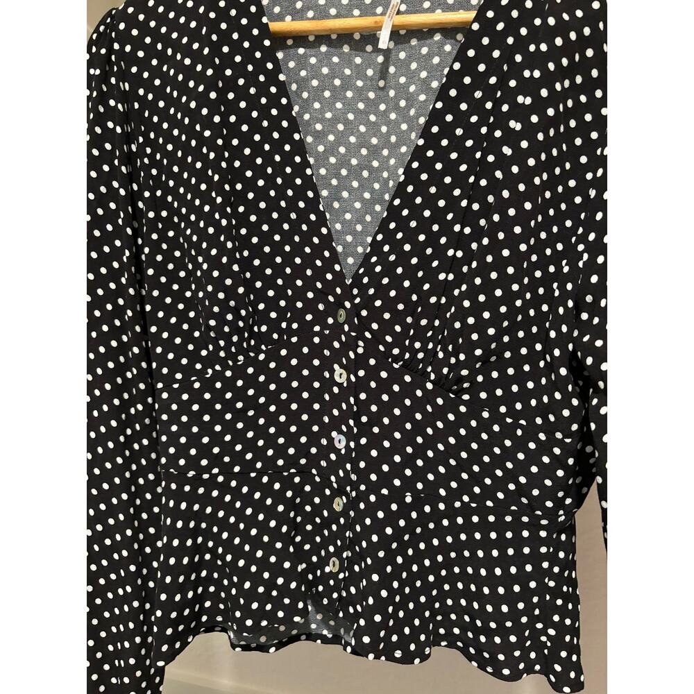 Free People Polka Dot Top Sz XS - Picture 2 of 6